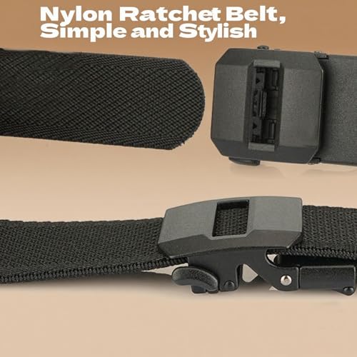 Joyeloo Belt for Men, Joyeloo Ratchet Belt Tactical, Automatic Buckle Stretch Nylon Belts for Men, Adjustbale Buckle2