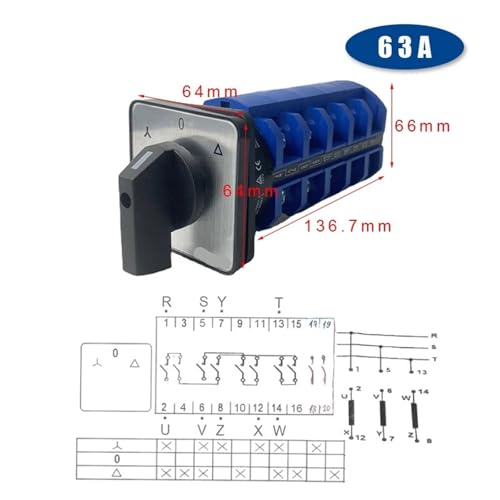 Interrupteur rotatif 63A 690V inverseur came triphasé pour tableau 5 pôles - 2