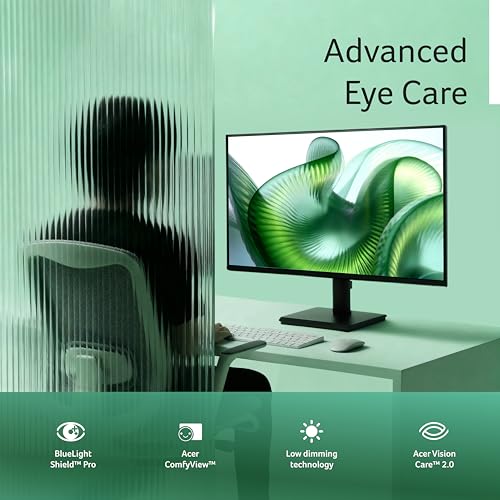 Image of Acer Vero V247Y G 23.8 Inch Full HD IPS Monitor I 120Hz Refresh, AdaptiveSync I 99% sRGB, 1500:1 Contrast I 2x2W Speakers I HDMI +VGA I ZeroFrame I VisionCare 2.0 I VESA I Energy Star I Black