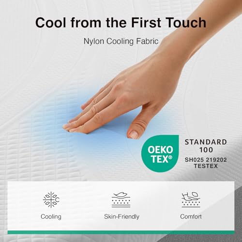 Image of Novilla Bliss Cooling Queen Size Mattress, 12 Inch Gel-Infused Memory Foam Mattress Queen Size in a Box with Cool-Touch Nylon Cover, Pressure Relief & Body Support with CertiPUR-US Certified Foam