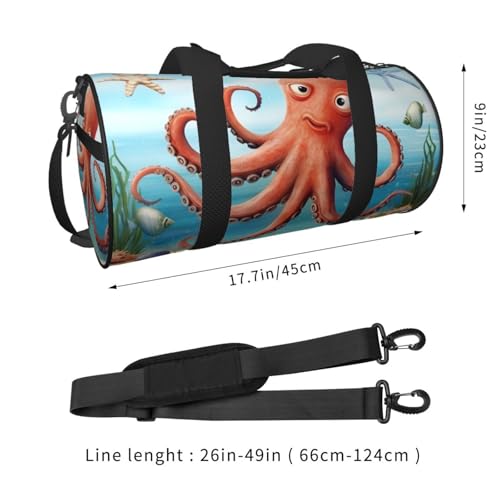Travel Bag For Women,Beach Octopus Starfish Print Personal Item Duffle Bags,Weekend Travel Duffel Tote Bag,Travel Sport Gym Bag For Men,Airplane Travel Essentials For Flying4