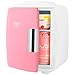 Cooluli Mini Fridge for Bedroom - Car, Office Desk & Dorm Room - Portable 4L/6 Can Electric Plug In Cooler & Warmer for Food, Drinks, Skincare Beauty & Makeup - 12v AC/DC & Exclusive USB Option, Pink