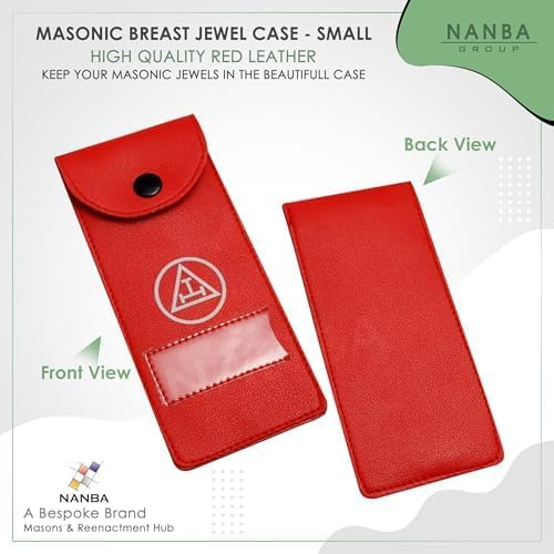 Masonic Regalia Pocket Jewel Holder Case  Leather Carry Wallet with Soft Lining for Freemason Lodge Jewels, Pins & Badges - Royal Arch Silver