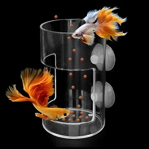 Dbeans Flourithing Fish Feeder Orbicular Automatic Fish Feeders Reduced Filter Clogging Fish Tank Suitable for All Kinds of Fish Food Fish Tank Accessories Cover
