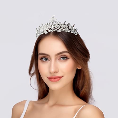 Fancy-J Crown Tiara For Women Features Sparkling Rhinestones And Crystals Tiaras For Girls Comfortable Fit For All Head Sizes Tiaras For Women Princess Birthday Parties Weddings And Proms (Silver-White Crystal) #TOP2