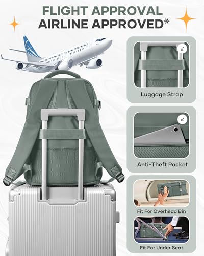Image of Travel Backpack for Women Airline Approved Carry on Backpack for Airplanes Mochila De Viaje Spirit Airlines Personal Item Bag 18x14x8 Personal Item Travel Bag Backpack for Traveling on Airplane