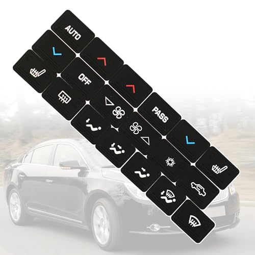 Image of Car Repair Decals Sticker fit for Buick Lacrosse 2005 2006 2007 2008 2009 Button Repair Decal Sticker Premium Vinyl Fix Ruined Button Steering A /C Radio Stickers Set Kits Repair Kit Control