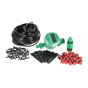 Decdeal 25m Micro Drip Irrigation System with Auto Timer Self Plant Watering Garden Hose