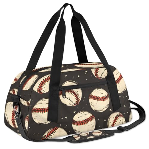 Baseball Patterns Kids Duffle Bag Boys Girls Small Sport Dance Gym Bag for Overnight Travel Weekender Carry On3