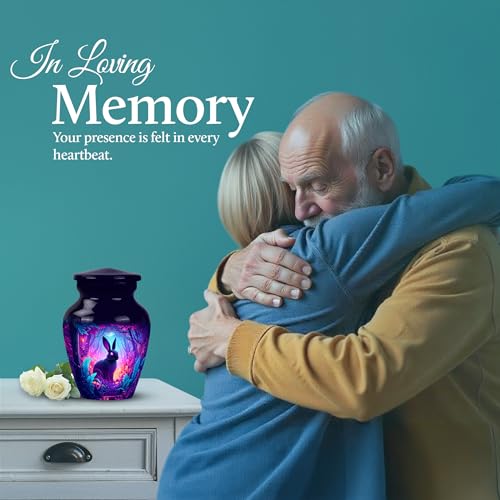 Image of Rabbit Urn - Funeral Urn for Ashes - 3 Inch - Pack of 2 - Cremation Urns - Ash Keepsakes for Human Ashes - Decorative Urns for Adult Male & Female