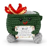 Keyrose Birthday Gifts for Mom from Daughter Son, Cute Handmade Mini Emotional Support Dumpster Fire Crochet, Funny I Love You Mom Thanks You Gift, Mama Mother in Law Gifts