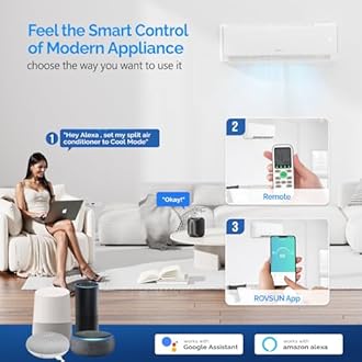 ROVSUN 11500 BTU Wifi Enabled Mini Split Air Conditioner & Heater, 17 SEER2 230V Inverter Ductless Wall AC Unit with Pre-Charged Condenser, Heat Pump & Installation Kit