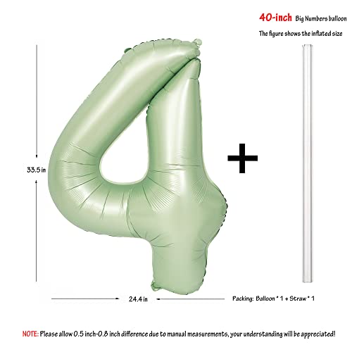 Image of 40 In Olive Green Number Balloons 4 Giant Helium Foil Mylar Green Balloon