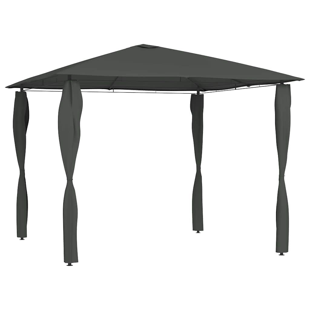 Cenador de 3 x 3 x 2,6 m, color antracita con cubiertas de postes, estructura de acero, 160 g/m², carpa para jardín, fiesta, toldo para barbacoas, celebraciones, recepción, boda, terraza