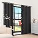 HMYI 100% Blackout Accordion Style Door Curtain for Doorways Privacy Magnetic Door Curtain, Temporary Doors for A Room Privacy, 1 Panel, W45 x L80, Black