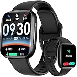 Smart Watch for Men Women, 1.85' AMOLED Screen Smartwatch Compatible iPhone/Samsung/Android (Answer/Make Call), 100+ Sport Modes Fitness Tracker with Heart Rate/SpO2/Sleep Monitor, 3ATM Waterproof