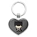 Batman Cute Chibi Character Keychain Heart Love Metal Key Chain Ring