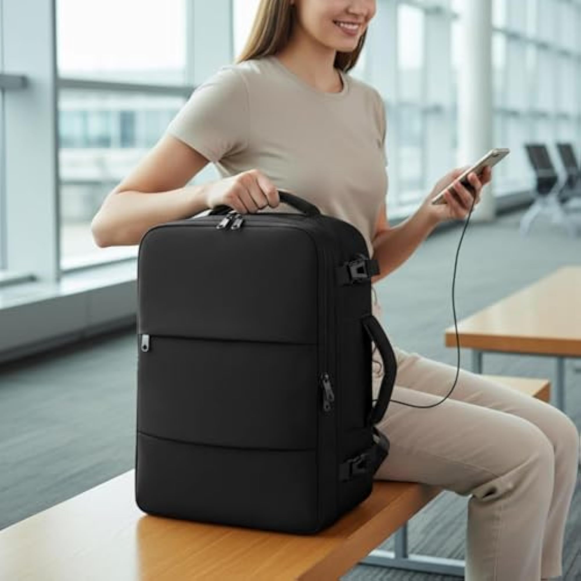 Large Capacity USB Charging Laptop Backpack for Women