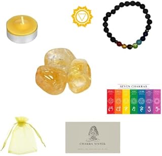 Solar Plexus Chakra Healing Balancing Gift Set Colour Therapy (Solar Plexus - Yellow Citrine)