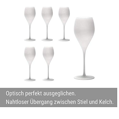 Foto von Stölzle Lausitz Champagnergläser Prestige 343 ml matt weiß 6 Stück I Sektkelche 6er Set Kristallglas I Champagnerkelche spülmaschinen- und stoßfest I wie mundgeblasen I höchste Qualität