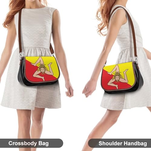 Sicilian Flag Crossbody Bag Anti-Theft Side Shoulder Bags Adjustable Leather Messenger Bag Unisex4