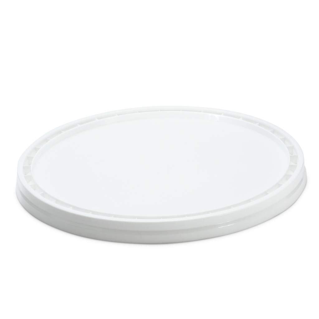 Secchielli in plastica bianca con coperchio, 5 x 20 litri