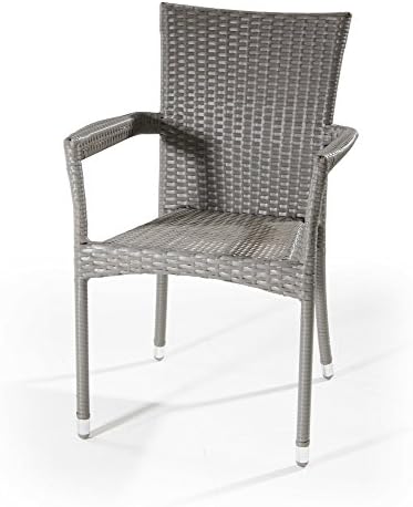 VERDELOOK Sedia Lampedusa con braccioli Grigio Chiaro