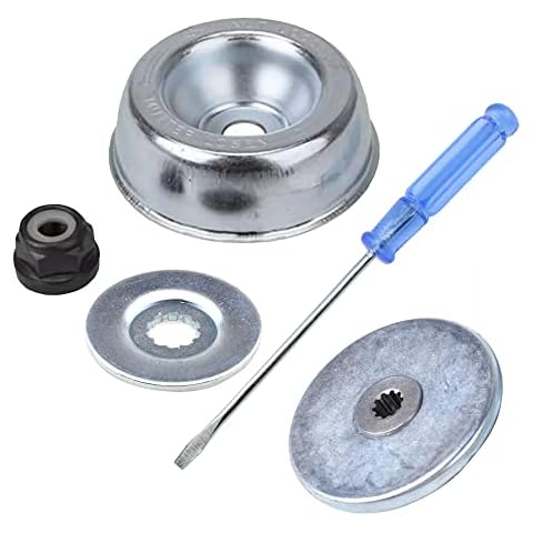SRunDe 1 Pack Stihl Blade Adapter Kit Rider Plate Thrust Washer Kit - Splined Washer Rider Plate Collar Nut Thrust Plate Tune-Up/Maintenance Screwdriver for Stihl Lawn Mower Cover