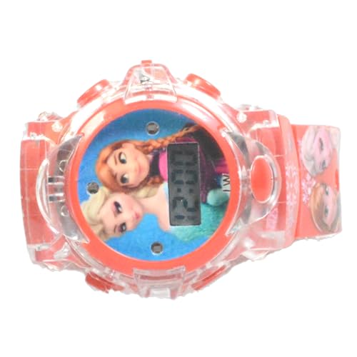 Relógio Infantil Menina Princesas Frozen Led Com Luz E Som (VERMELHO)