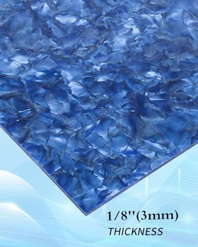 Image of TOEPODO Pearl Mineral Crystal Acrylic Sheets 1 /8 Thick Cast Acrylic Opaque Plastic Panels for Laser Cutting Crafting DIY Home /Festival Decore (3,Blue, 8x12 Inch)