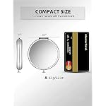 Compact Mirror for Purse, Double-Sided 1X/2X Magnifying Metal Pocket Makeup Mirrors(Round, Silver) - Image 2
