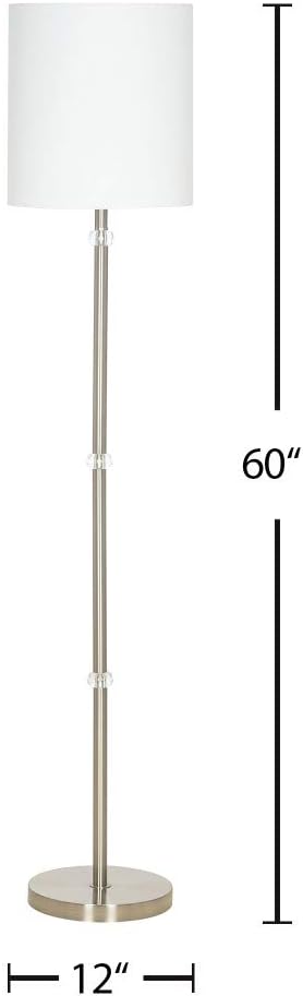 Crеаtіvе Prоduсt Amazon Brand – Ravenna Home Contemporary Metal Floor Lamp with Acrylic Ball Accents, LED Bulb Included, 60H, Brushed Nickel