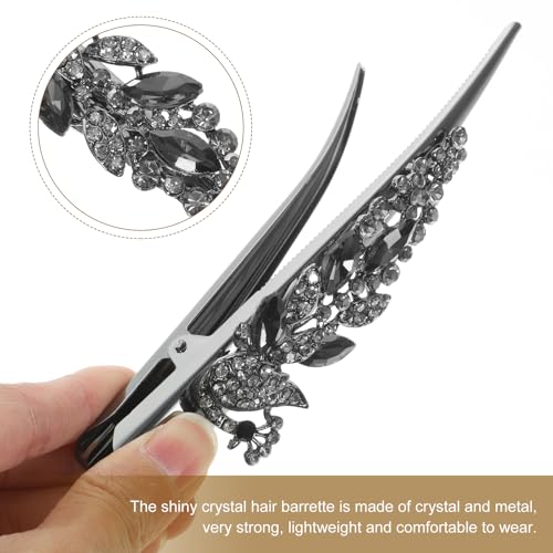 Healeved Large Rhinestone Hair Clip Crystal Alligator Barrette Duckbill Hairpin Stylish Hair Accessory for Wedding Party and Everyday Styling - Image 3