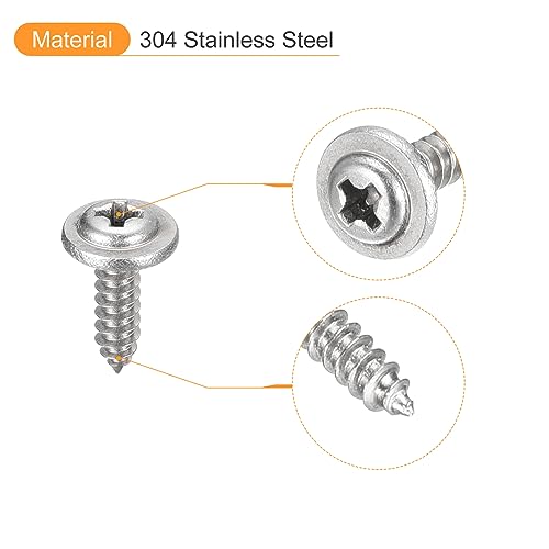 Tornillo autorroscante Phillips 8 mm con arandela 100 unidades miniatura 4