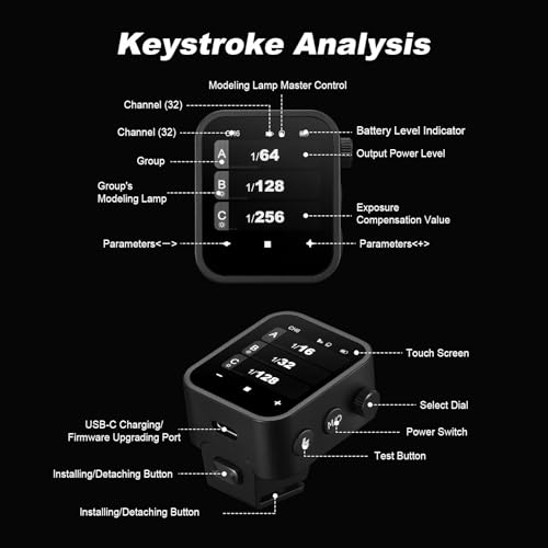Godox X3-S X3S Wireless Flash Trigger Disparador de Flash Inalámbrico para Sony Cámara OLED Pantalla táctil 2.4GHz 1/8000S HSS TTL Función Tcm Batería Remote Camera Flash Trigger para Sony - imagen 4
