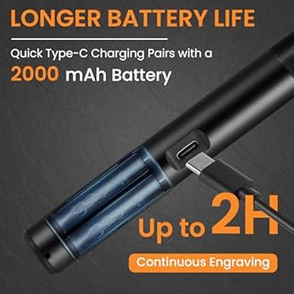 HARDELL Engraving Pen 6 Speed, USB-C Rechargeable Engraving Tool, Electric Engraving Pen Kit with 41 Accessories for Metal, Wood, Glass and Plastic, Cordless Engraving Pen Set for DIYer & Beginner