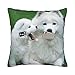 HABXNJF Samoyed Hunde-Kissenbezug, 50 x 50 cm, quadratisch, für Wohnzimmer, Sofa, Schlafzimmer