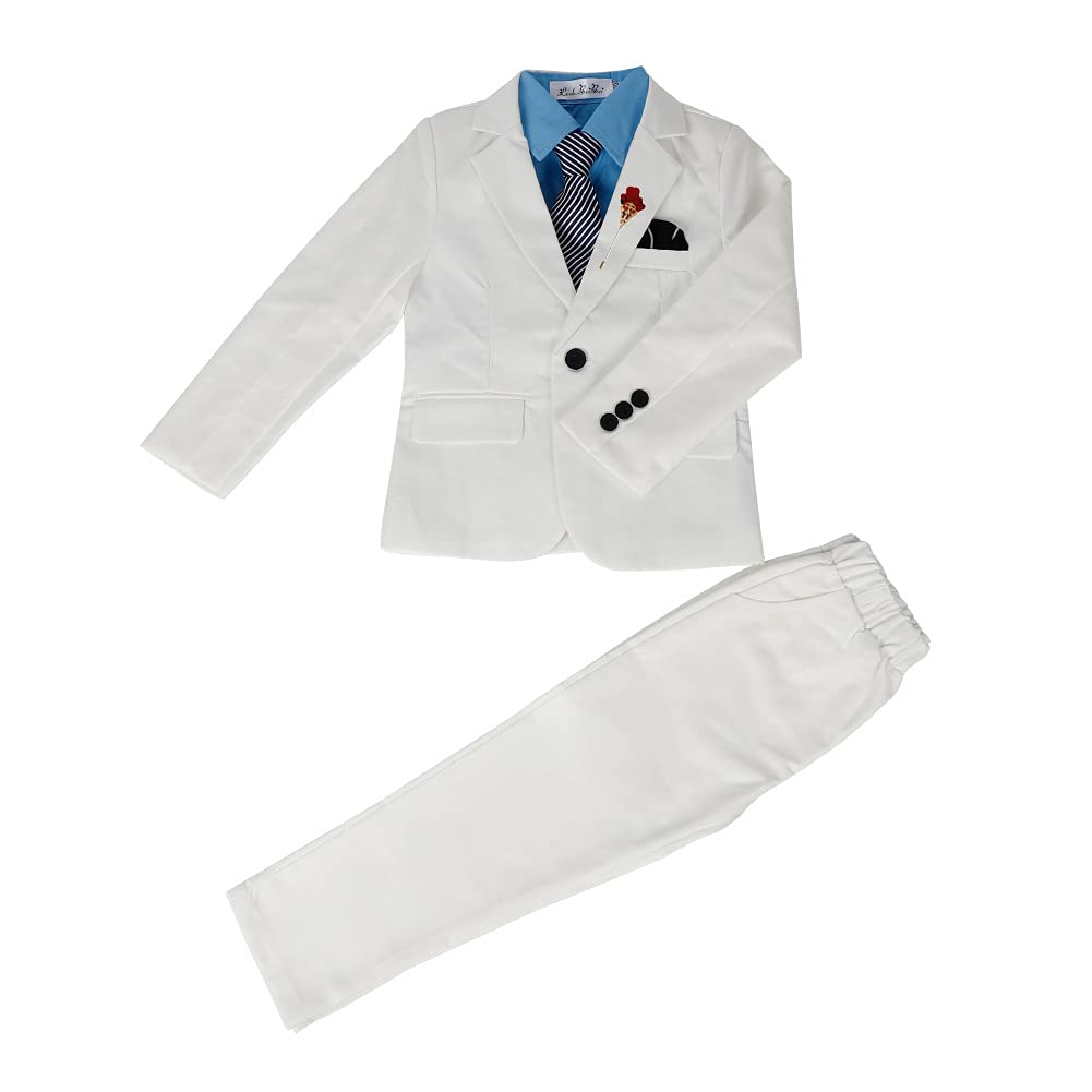Traje de Boda para 2-12 Años Niños Trajes de Ajustado Traje Formal a Cuadros Trajes de Ceremonia para Niños Graduación Traje Chicos Conjunto de Traje Elegante para Bautizo Comunión Traje de Esmoquin