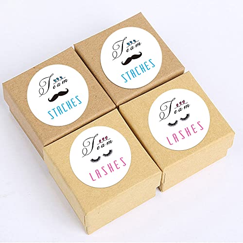 ZLKAPT 60pcs Team Lashes and 60pcs Team Staches Gender Team Circles, Team Boy Team Girl Party Circles, Team Voting Circles Lashes or Staches, Gender Reveal Party Stickers, Baby Shower Voting