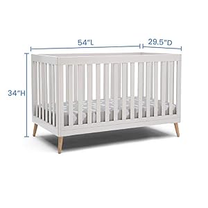 Delta Children Essex 4-in-1 Convertible Baby Crib, Bianca White with Natural Legs — photo 5 of 6
