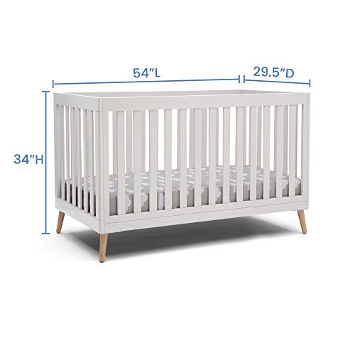Delta Children Essex 4-in-1 Convertible Baby Crib, Bianca White with Natural Legs by Delta Children - Image 5
