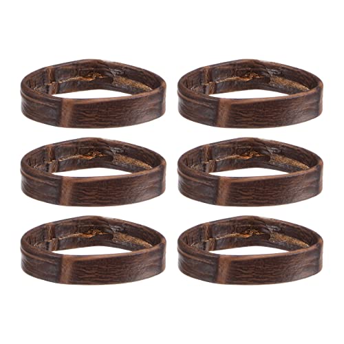 sourcing map 6 trabillas de piel sintética de repuesto para correa de reloj de 24 mm de ancho, color marrón oscuro