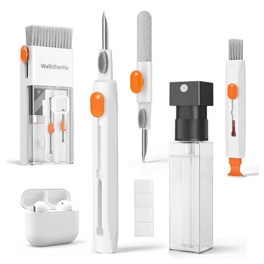 20-in-1 for AirPod Cleaner Kit Pro 4 3 2 1 - Multifunction Cleaning Tool for Headphones Earbuds Phone Laptop Keyboard Screen - Metal Tip, Soft Brush, Flocking Sponge, 15ml Spray, Cloth, Putty
