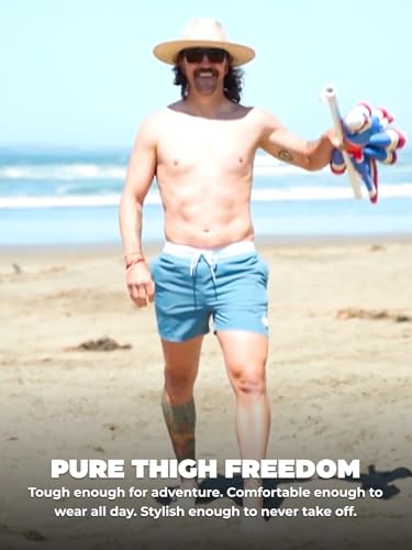 Image of Chubbies Mens Swim Trunks - Mens Swim Shorts with 4-Way Stretch, 5.5 inch Beach Shorts with Elastic Waist, Drawstring,Mesh Lining, Dusty Blue, Small