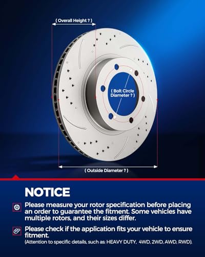Image of KAX Front Brake Kit, Drilled and Slotted Brake Rotors, Ceramic Brake Pads | Fits Volkswagen Jetta 2005-2014, Eos 2009-2012, Golf 2010-2011, Audi A3 2009-2013, A3 Quattro 2009-2010