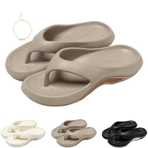 StoneLiquid Pillow Arch Support Flip Flops, Comfortable Platform Walking Slides Non-slip Orthopedic Slippers Sandals