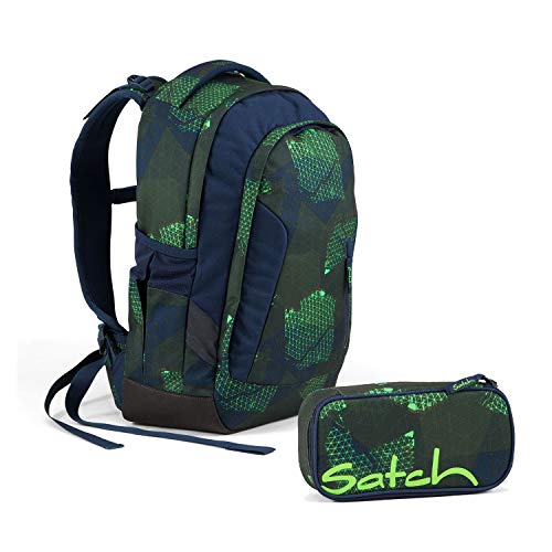 Preisvergleich Produktbild Satch Sleek Infra Green Schulrucksack Set 2tlg.