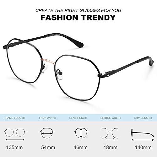Image of CARFIA Nerd Costume Glasses for Halloween Cosplay Non-Prescription Clear Lens Prop Women Blue Light Blocking Glasses