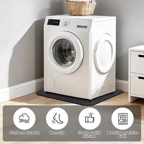 Antivibrationsmatte Waschmaschine 60×60 cm, Beidseitig Rutschfeste & Wasserdichte Unterlage für Waschmaschine,Trockner & Kühlschrank – Antirutschmatte Bodenschutzmatte für Haushaltsgeräte