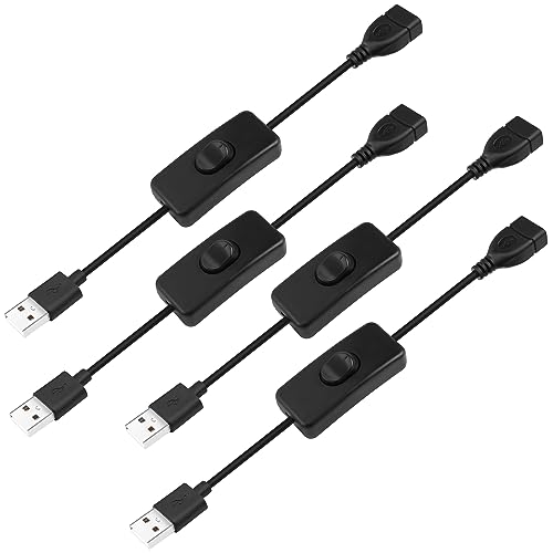USB-Verlängerungskabel Mit Schalter – 4 Stück, 30 Cm, 5V/2A, Für Lüfter, LED & Co.